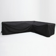 Black L-Shape Outdoor Sofa Cover